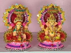 Terracotta Laxmi and Ganesha Decoration