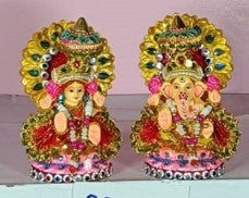 Terracotta Laxmi and Ganesha Decoration