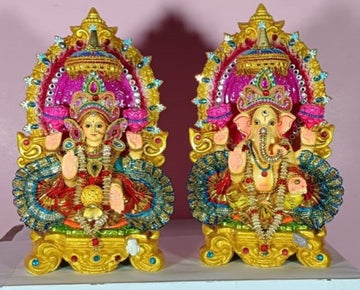Terracotta Laxmi and Ganesha Decoration