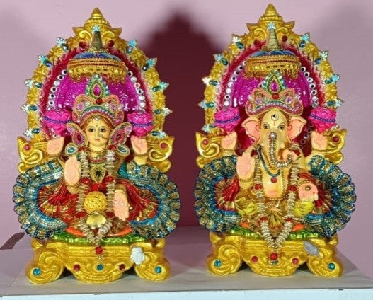 Terracotta Laxmi and Ganesha Decoration