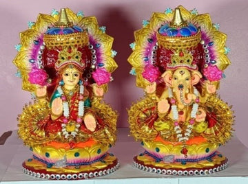 Terracotta Laxmi and Ganesha Decoration