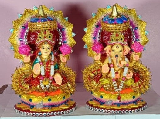 Terracotta Laxmi and Ganesha Decoration