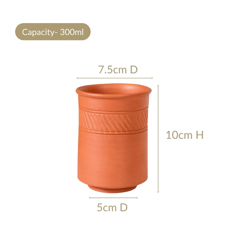 Textured Terracotta Tumblers Set Of 4 300ml