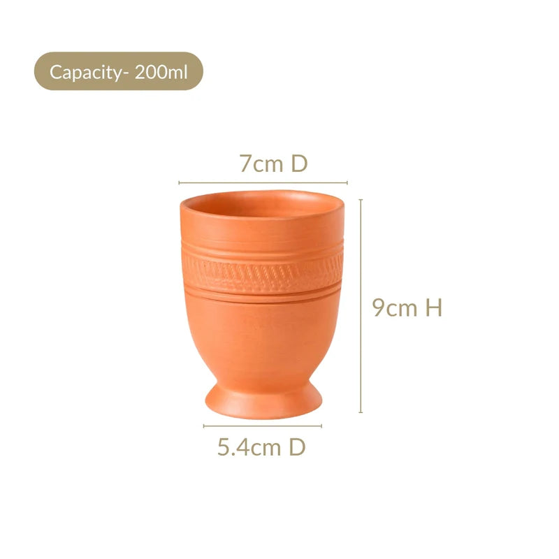 Terracotta Clay Tumblers Set Of 4 200ml