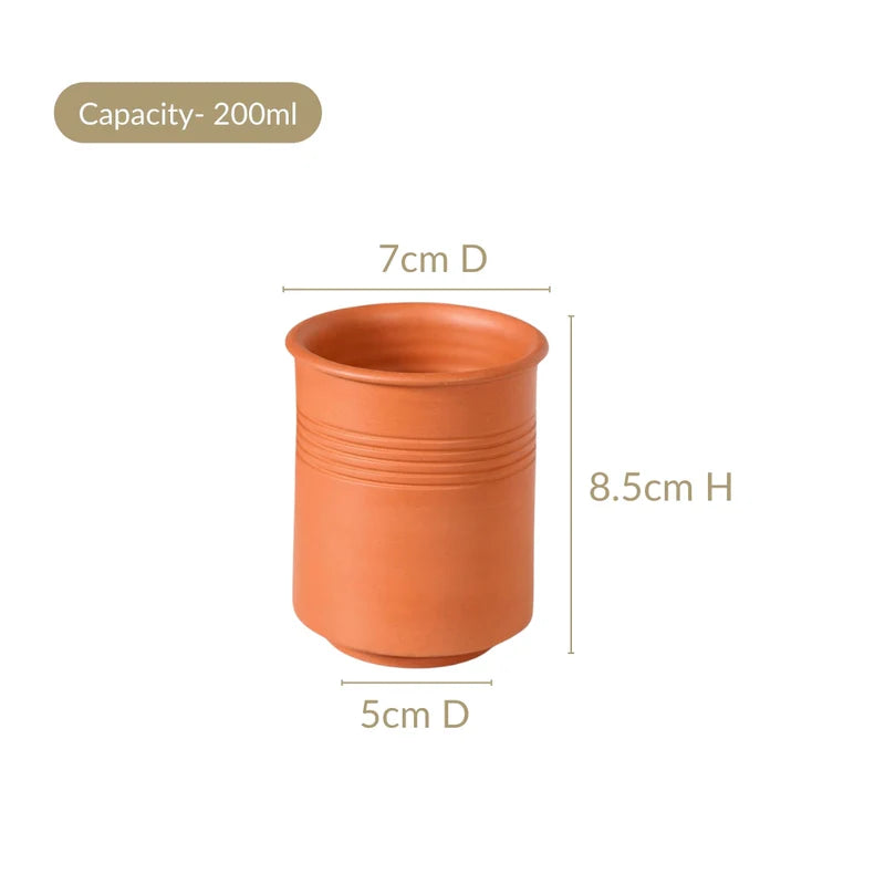 Textured Terracotta Glasses Set Of 4 200ml