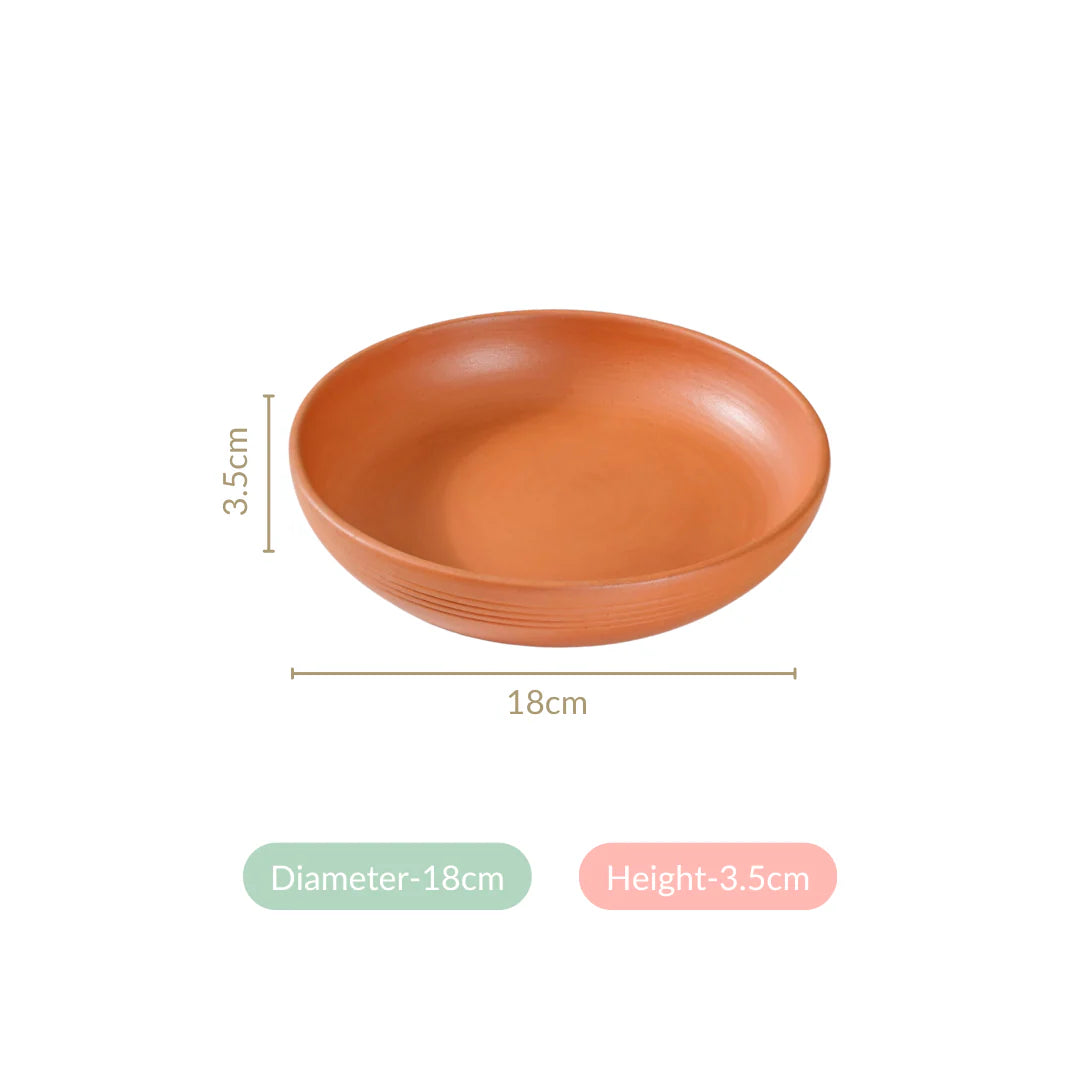 Set Of 4 Terracotta Snack Plates 7 Inch