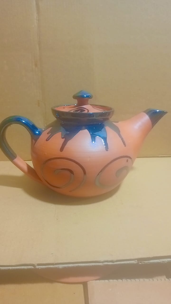 Terracotta ceramic Tea Coffee Kettle