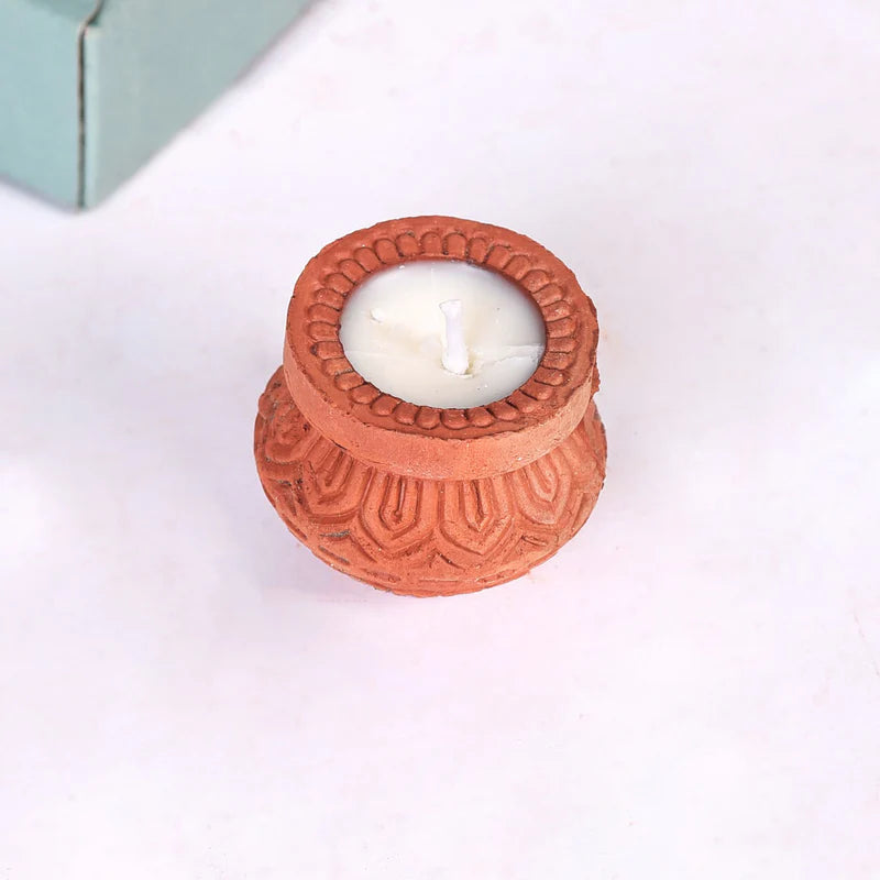 Terracotta Matki Engraved Diyas