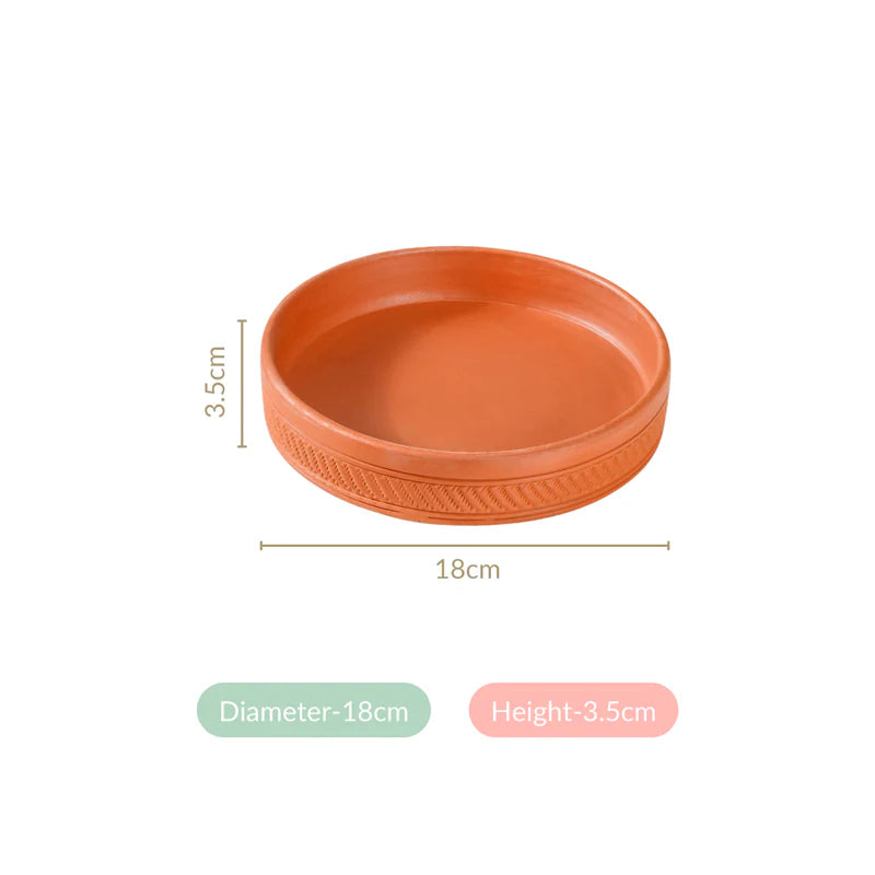Terracotta Deep Dish Snack Plates 7 Inch Set Of 4