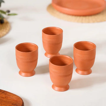 Terracotta Clay Tumblers Set Of 4 200ml