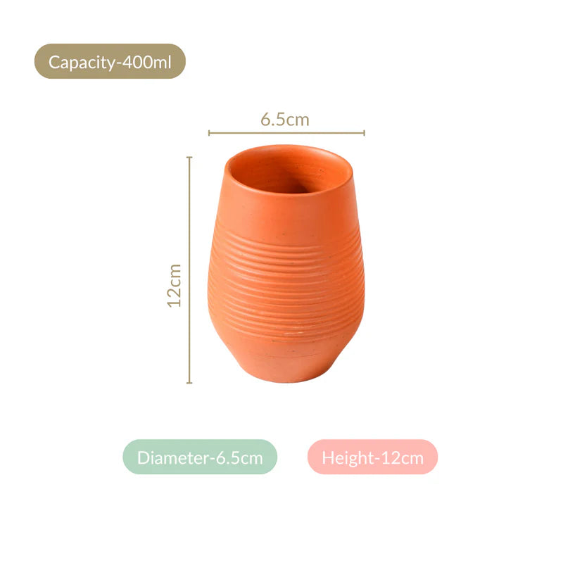 Textured Terracotta Tumblers Set Of 4 400ml