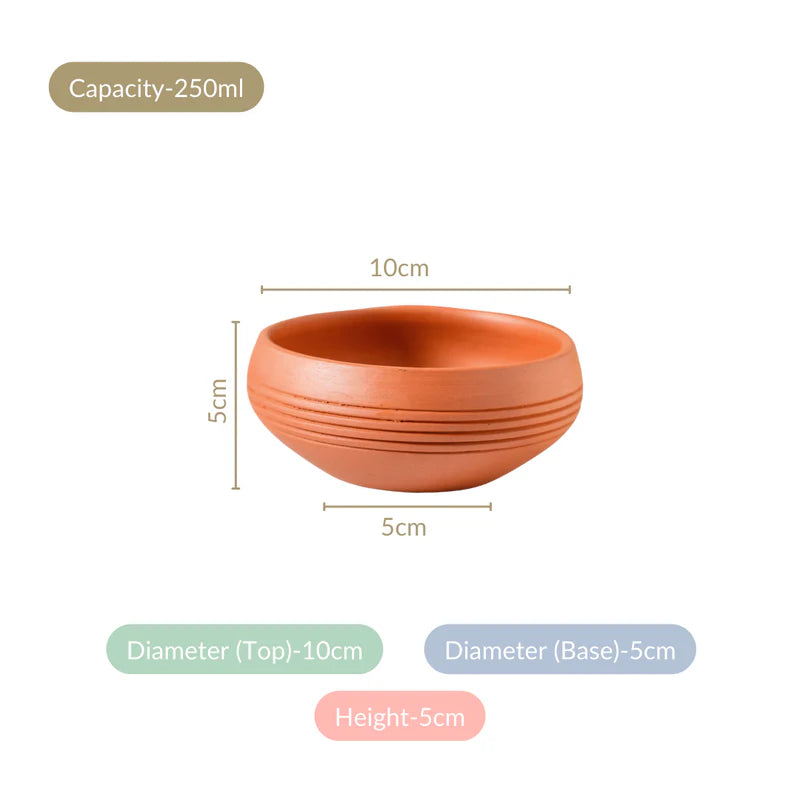 Engraved Terracotta Dessert Bowls  250ml