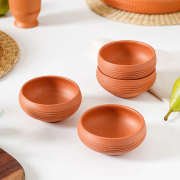 Engraved Terracotta Dessert Bowls  250ml