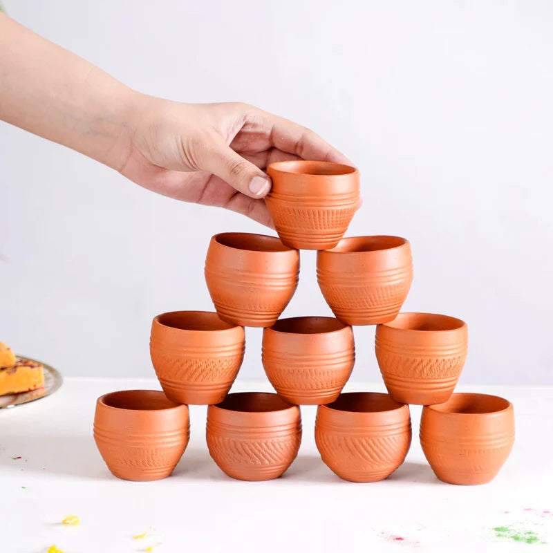 Sustainable Terracotta Tea Cups 80ml