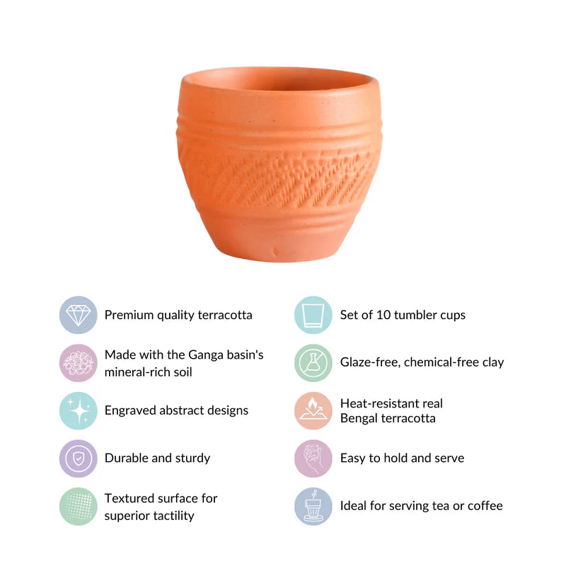Sustainable Terracotta Tea Cups 80ml